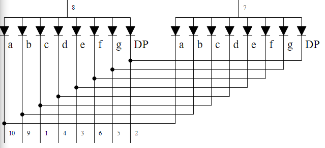 Dual sevent segment dual display pinout