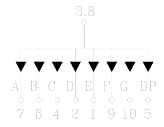 6161BS seven segment wiring from data-sheet