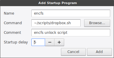 Add Startup Program Cinnamon